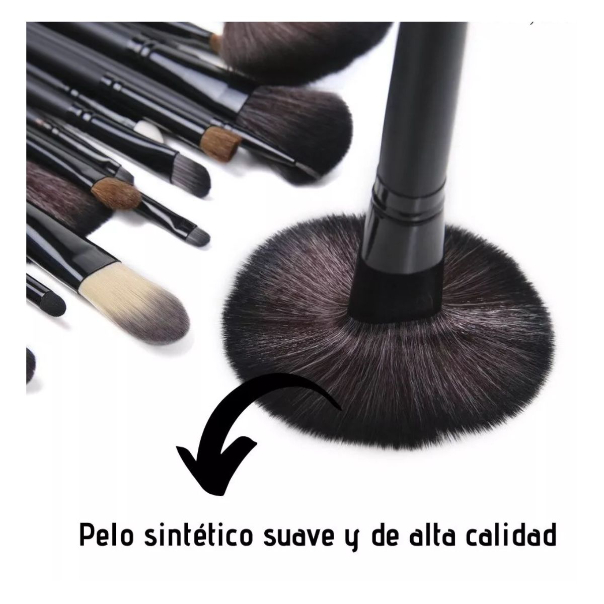 Brochas De Maquillaje Kit 24 Pcs Para Maquillaje Profesional, Color Negro
