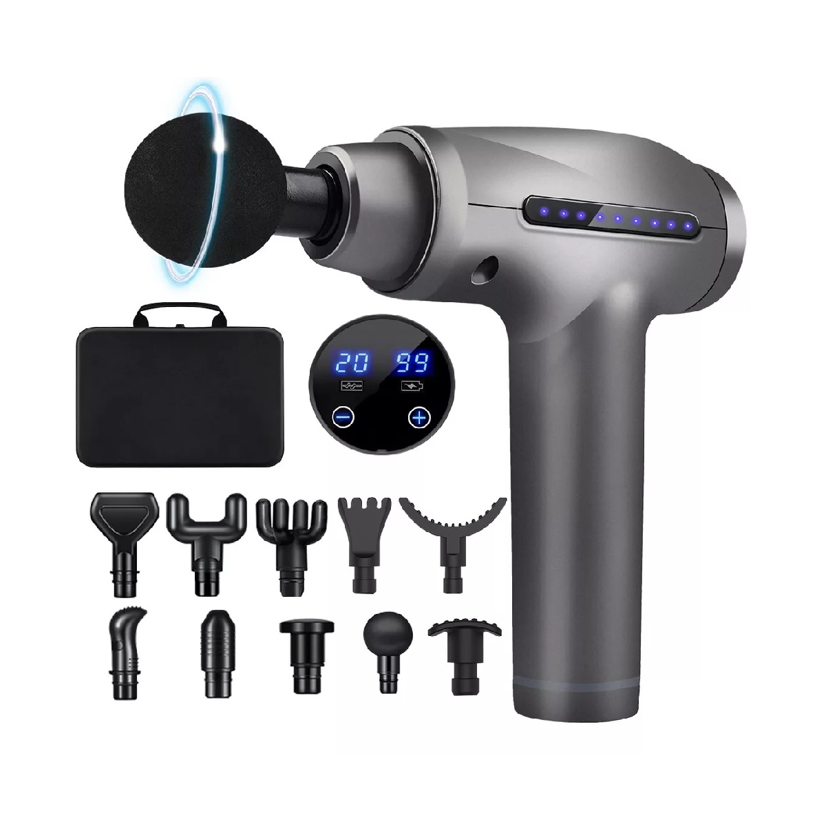 Pistola De Masaje Muscular 30 Velocidad 2600mah