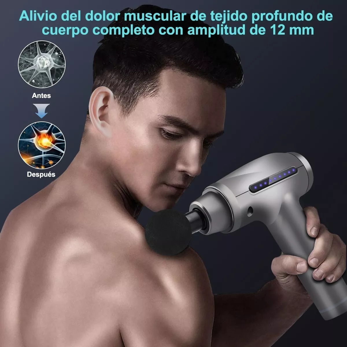 Pistola De Masaje Muscular 30 Velocidad 2600mah
