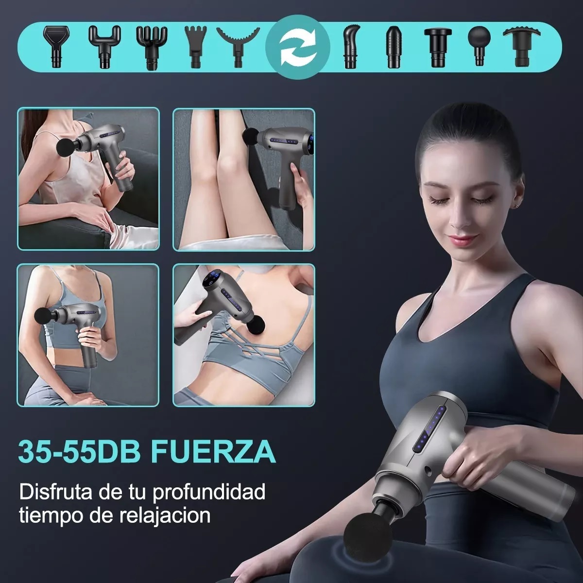 Pistola De Masaje Muscular 30 Velocidad 2600mah