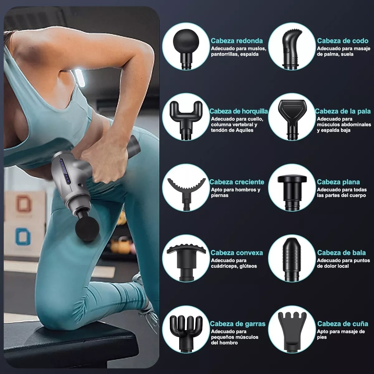 Pistola De Masaje Muscular 30 Velocidad 2600mah