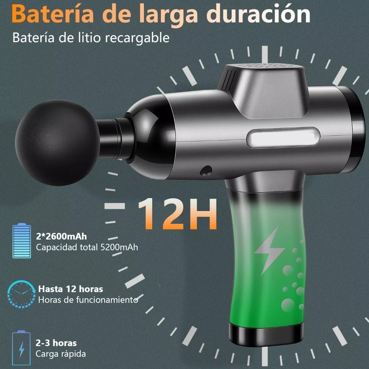 Pistola De Masaje Masajeador Electrico Multifunción 3 En 1