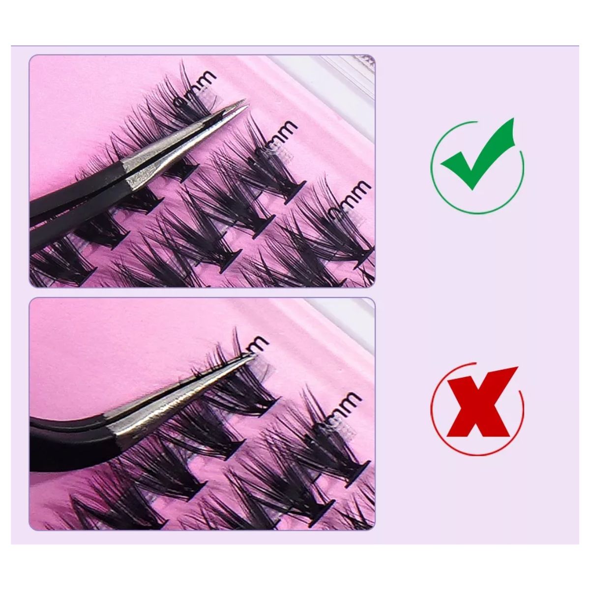 Blister Extensiones Pestañas Mink Mixto 280 Racimos estilo 2