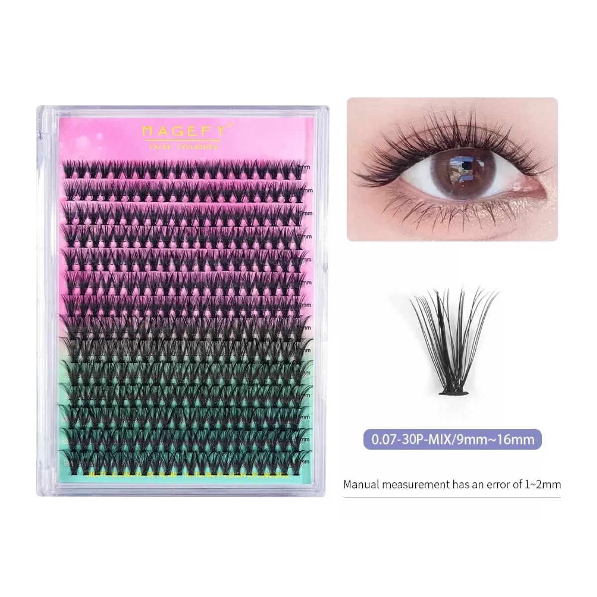 Blister Extensiones Pestañas Mink Mixto 280 Racimos estilo 2