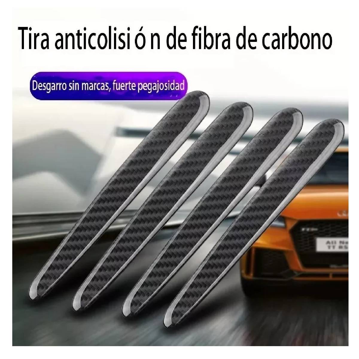 Protector Manijas Exterior 4 Puertas Tipo Fibra De Carbono Negro