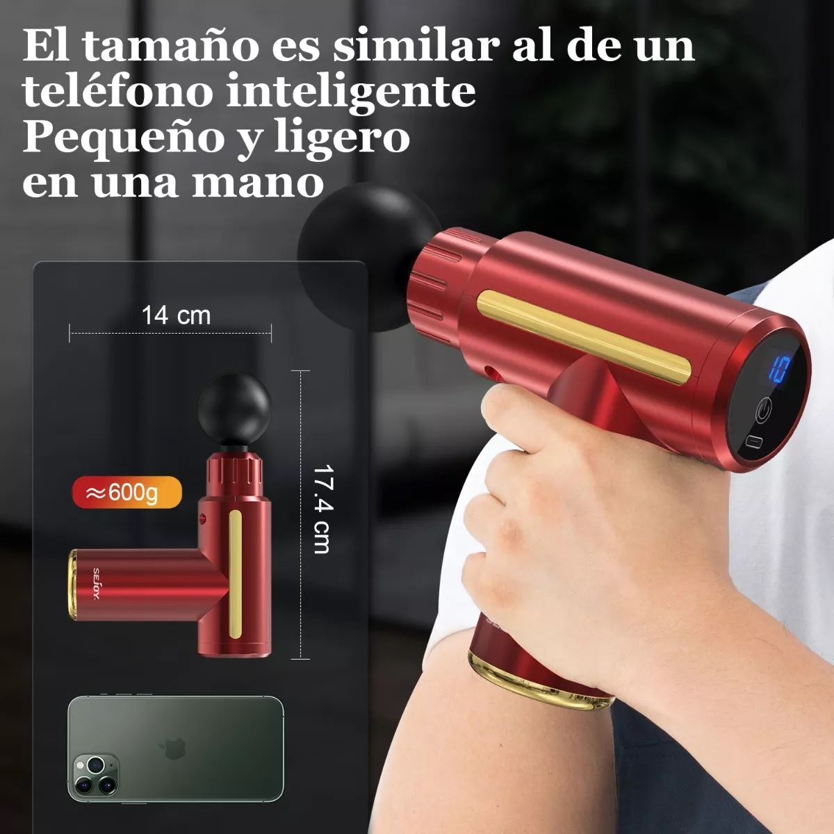 Pistola De Para Masaje Muscular Pistola De Percusion Rojo