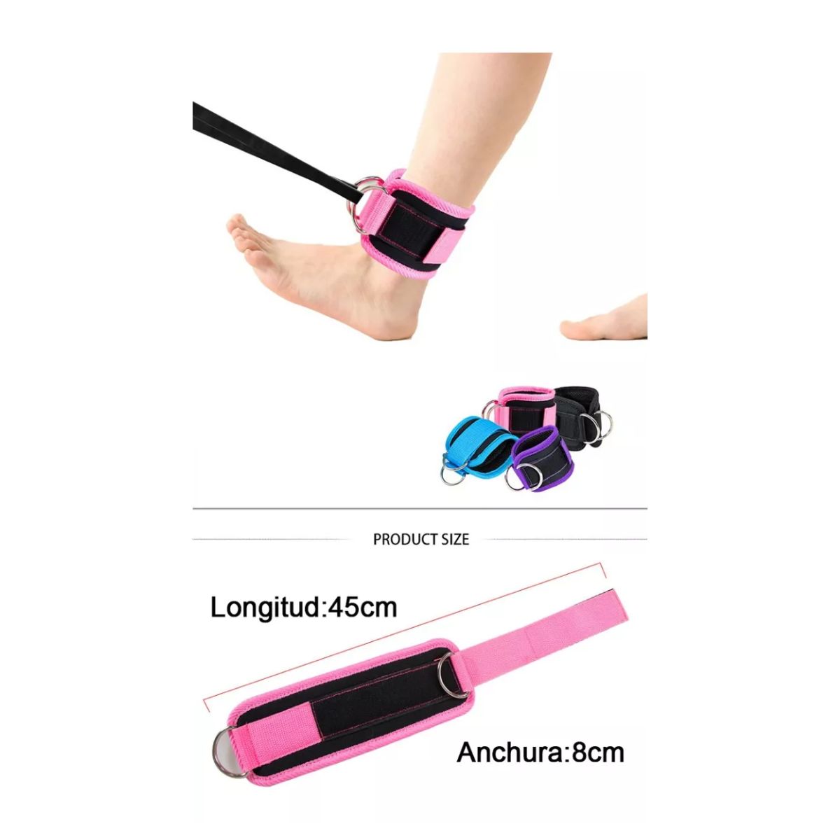 Grillete Para Tobillo Gym Entrenamiento De Glúteo 2 Pz ROSA 