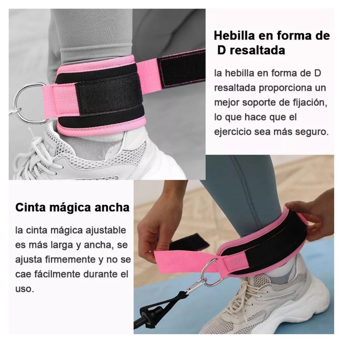 Grillete Para Tobillo Gym Entrenamiento De Glúteo 2 Pz ROSA 