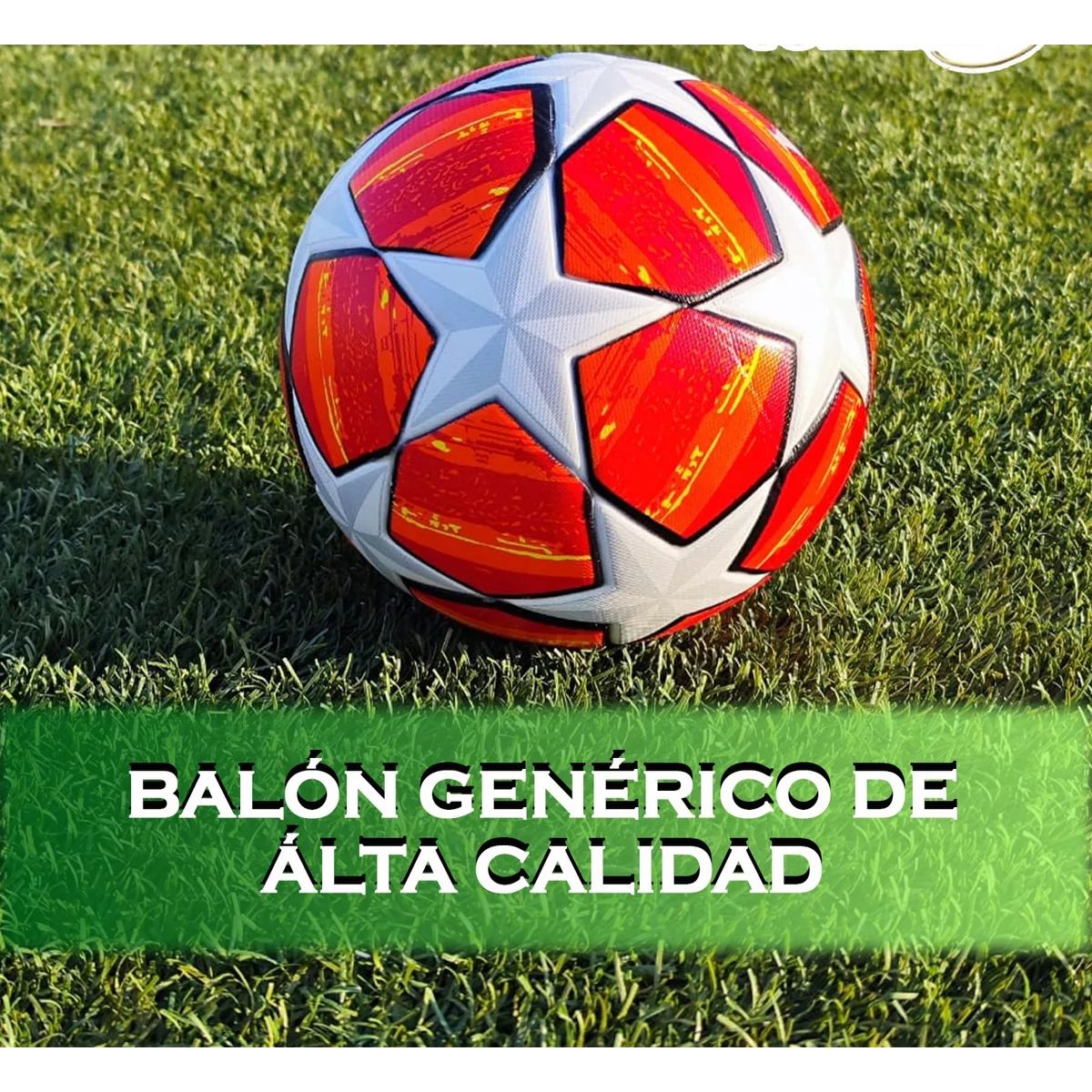 Balón Fútbol Soccer Champions Profesional Estrellas Hibrido BLANCO/NARANJA