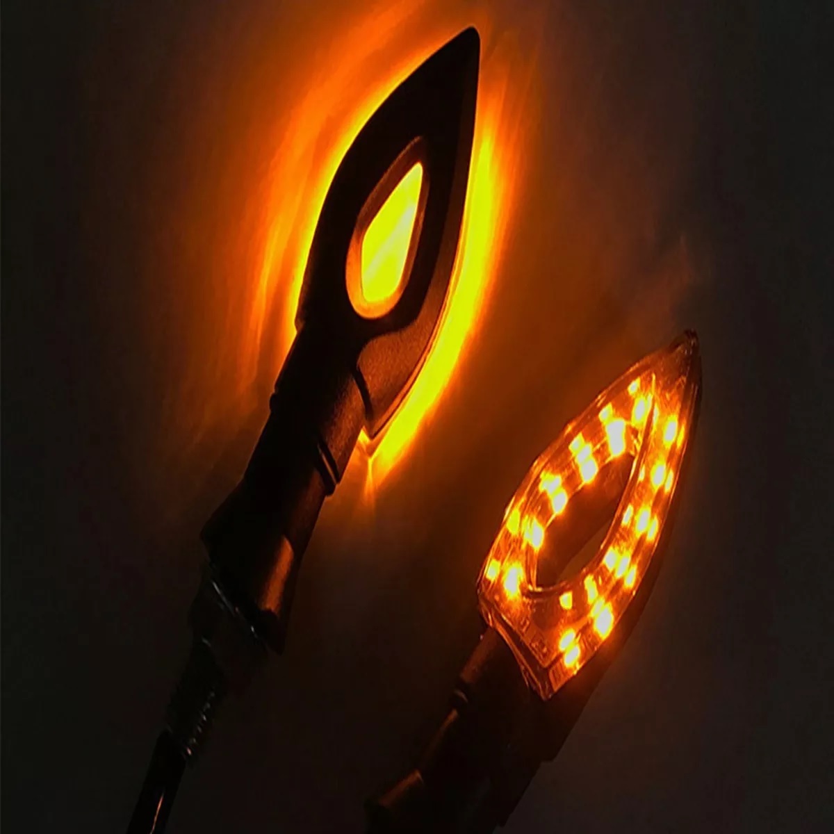 Par Luces Led Direccionales Moto Ahuecar Laterales 2pz Ambar