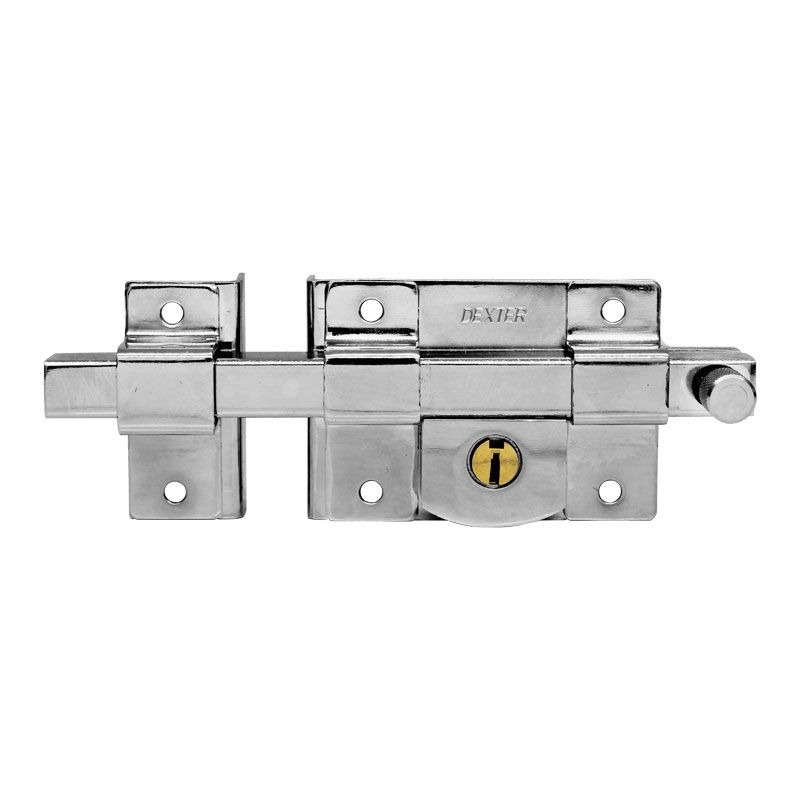 Cerradura Chapa de Pasador o Barra Cromado Izquierda Llave Sencilla Dexter