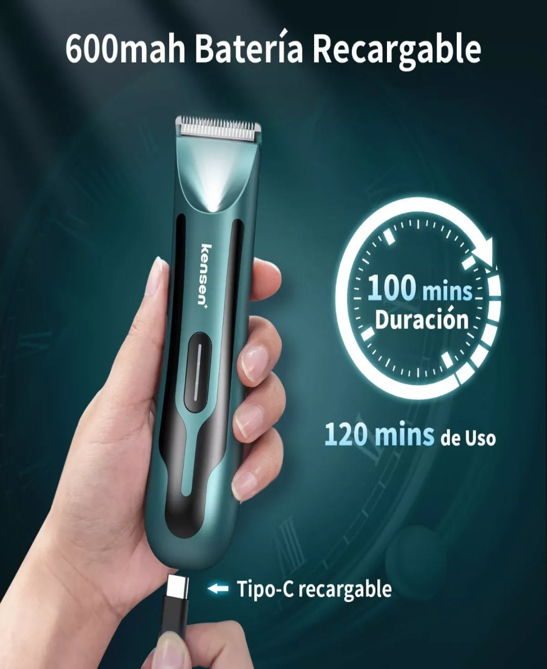 Rasuradora Eléctrica Recargable Corporal Zonas Intimas + Luz