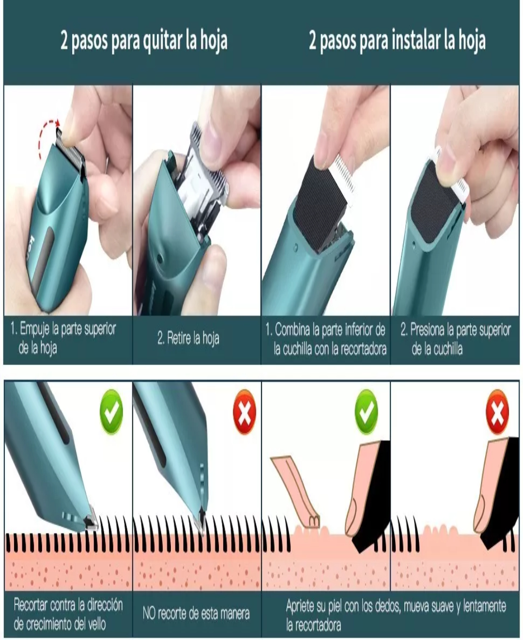 Rasuradora Eléctrica Recargable Corporal Zonas Intimas + Luz