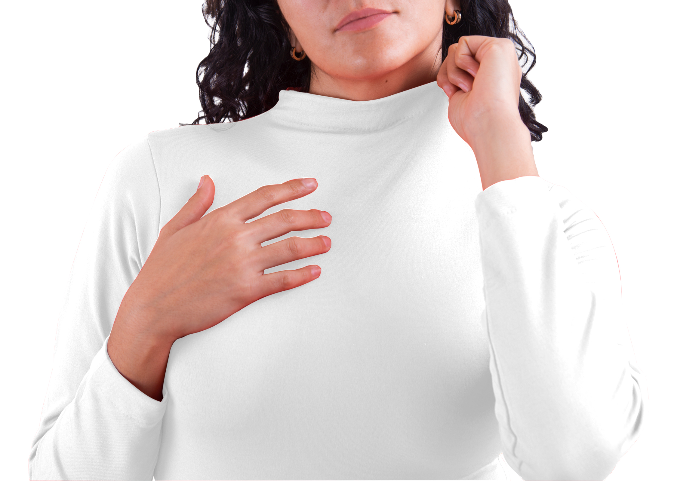 Blusa Termica Mujer, Blanco, Manga Larga, Unitalla, Cuello Alto, Playera, Casual, Basica, Camiseta, Uso Diario