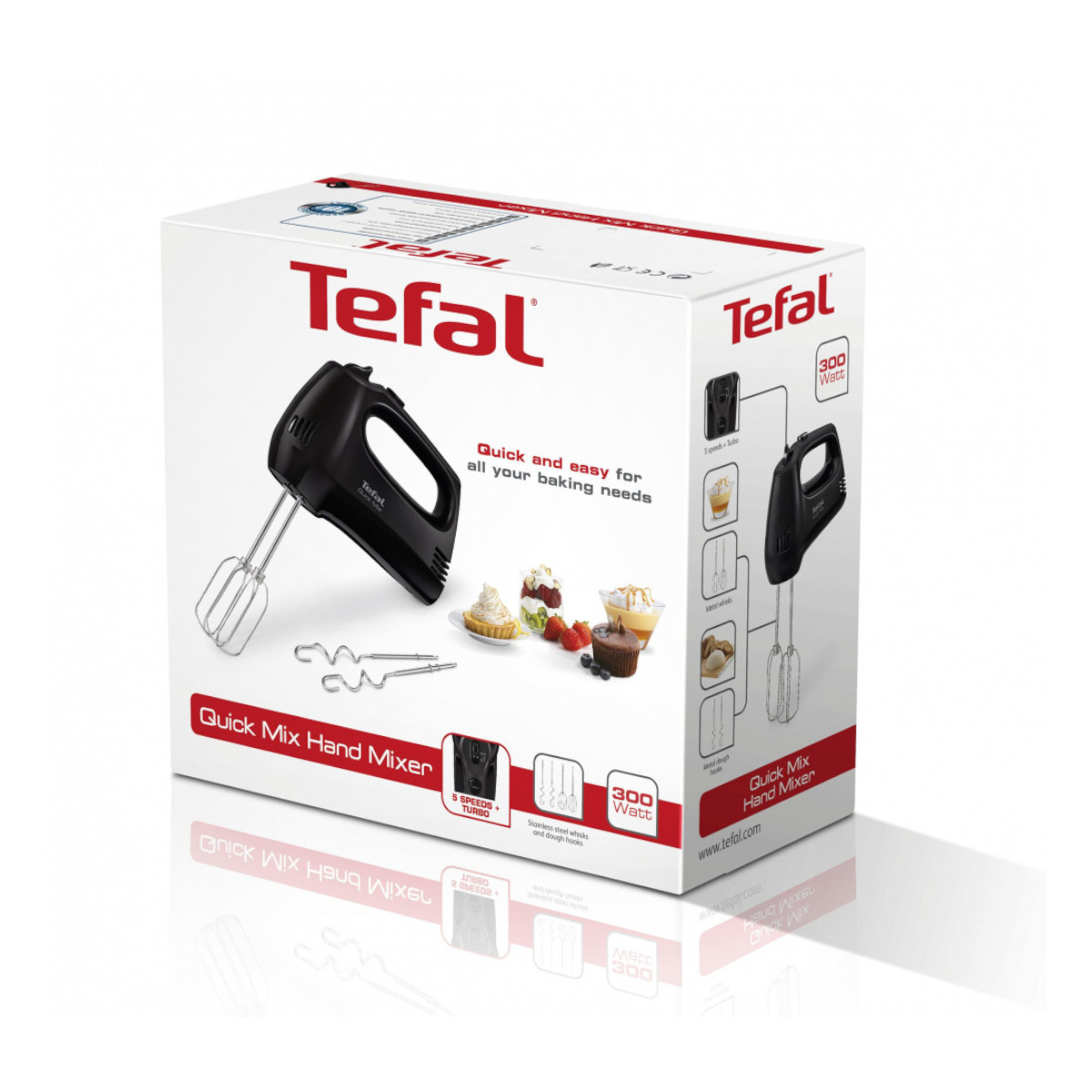 Batidora de Mano T-fal HT3108MX Quick Mix 5 Velocidades negra