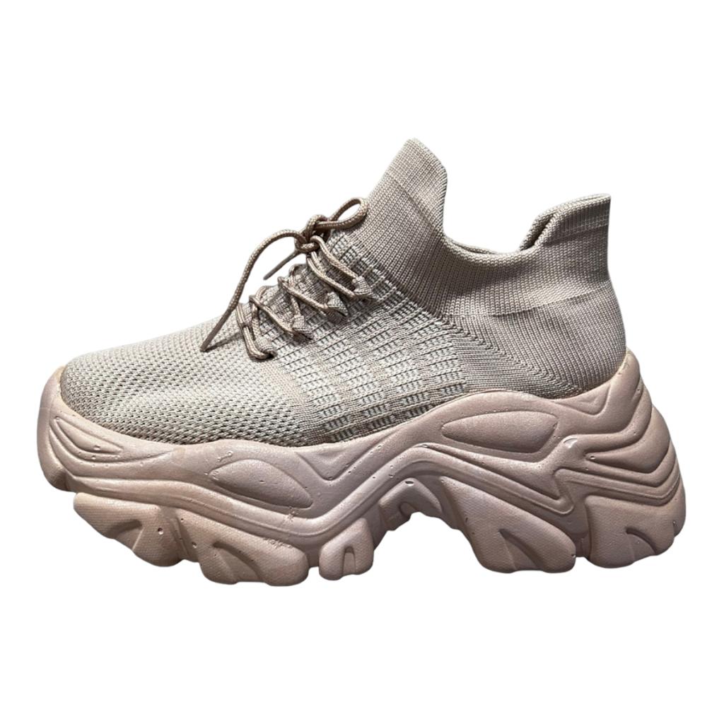 Tenis Sneakers rosa pastel De Plataforma Hurka