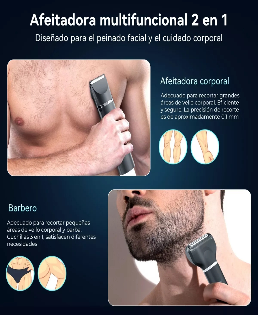 Rasuradora Afeitadora Eléctrica Corporal Y Zonas Íntimas