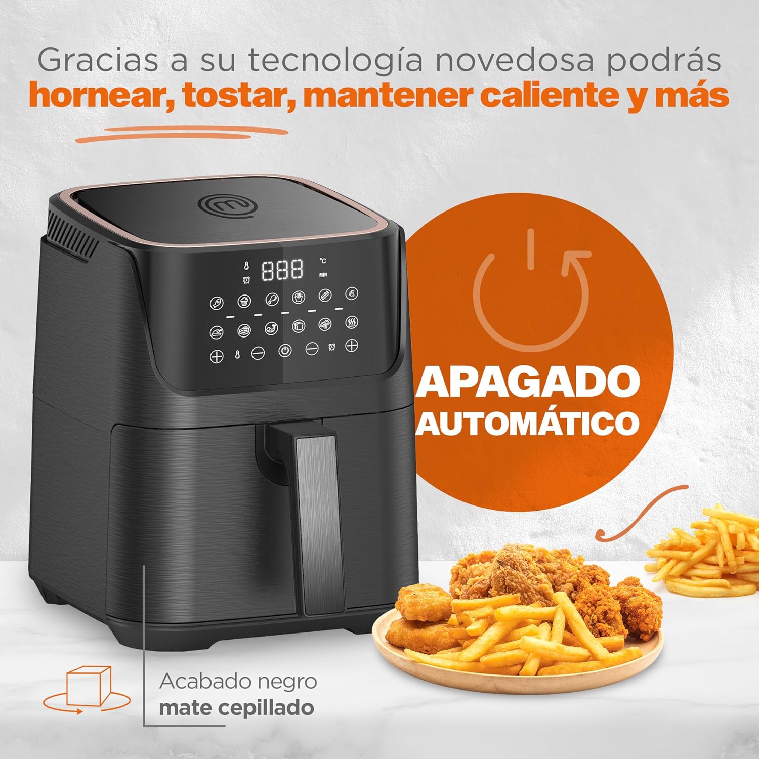 Freidora de aire Masterchef 3.5 litros negra MK-AF-35TM