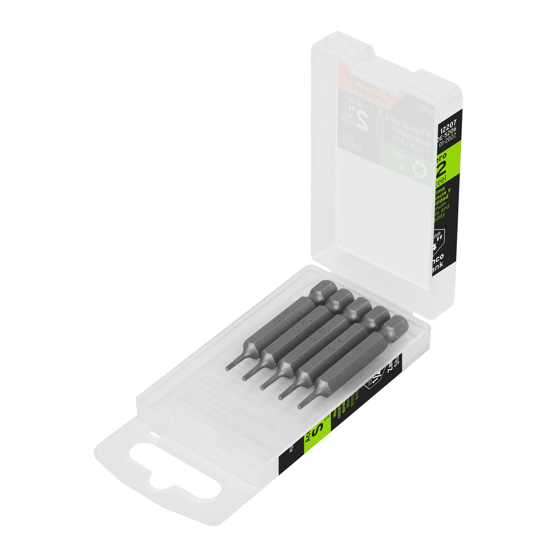 ESTUCHE CON 5 PUNTAS TORX T6 LARGO 2", TRUPER EXPERT 12207