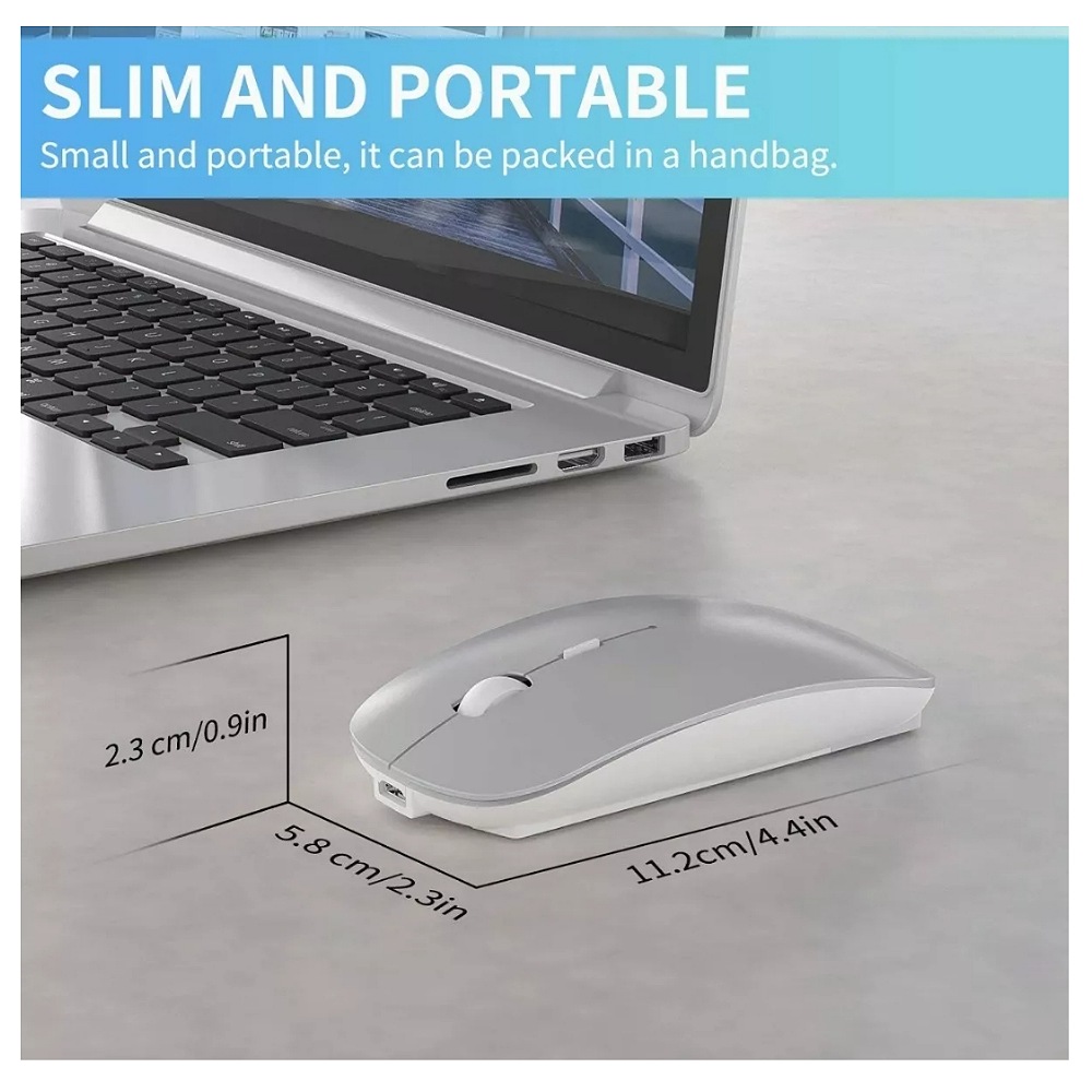 Ratón Inalámbrico Recargable Bluetooth Modo Dual Delgado 2.4