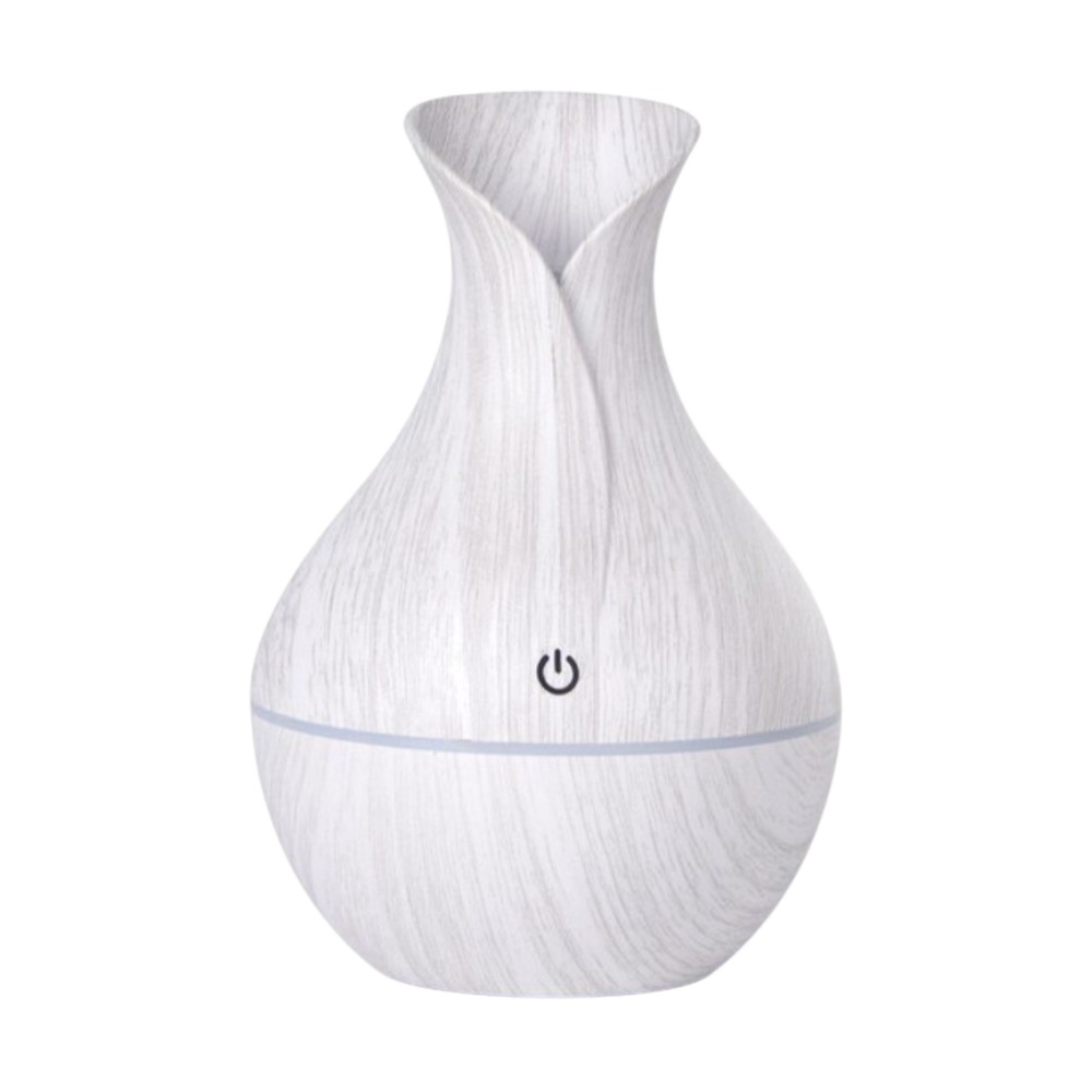 Humidificador de Aromaterapia - Florero de Madera para el Hogar - BLANCO y CAFÉ