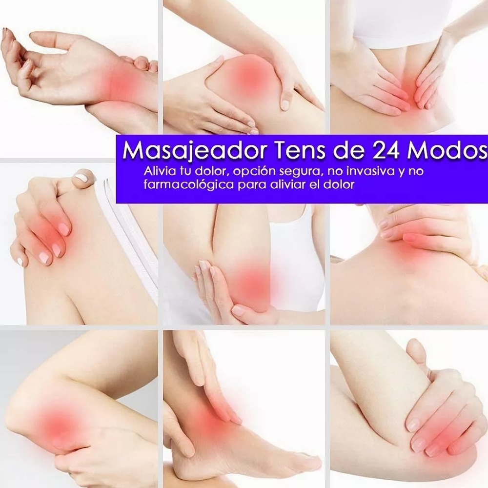Tens/ems Electroestimulador De Pulso Recargable 24 Modos