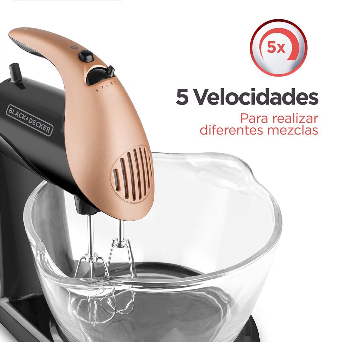 Batidora de Pedestal Black+Decker 5 velocidades negra MX900BC