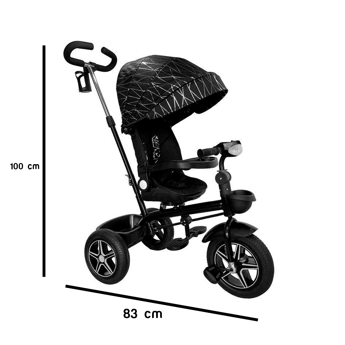 Triciclo Infantil Evolutivo Giratorio 360 para niños SG810 Negro
