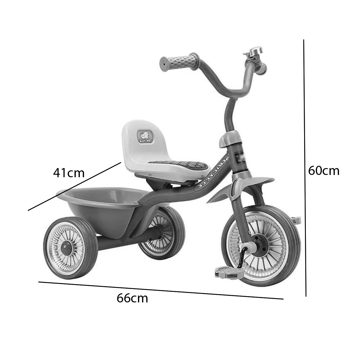Triciclo Infantil con Canastilla y Timbre para niños 339 Azul