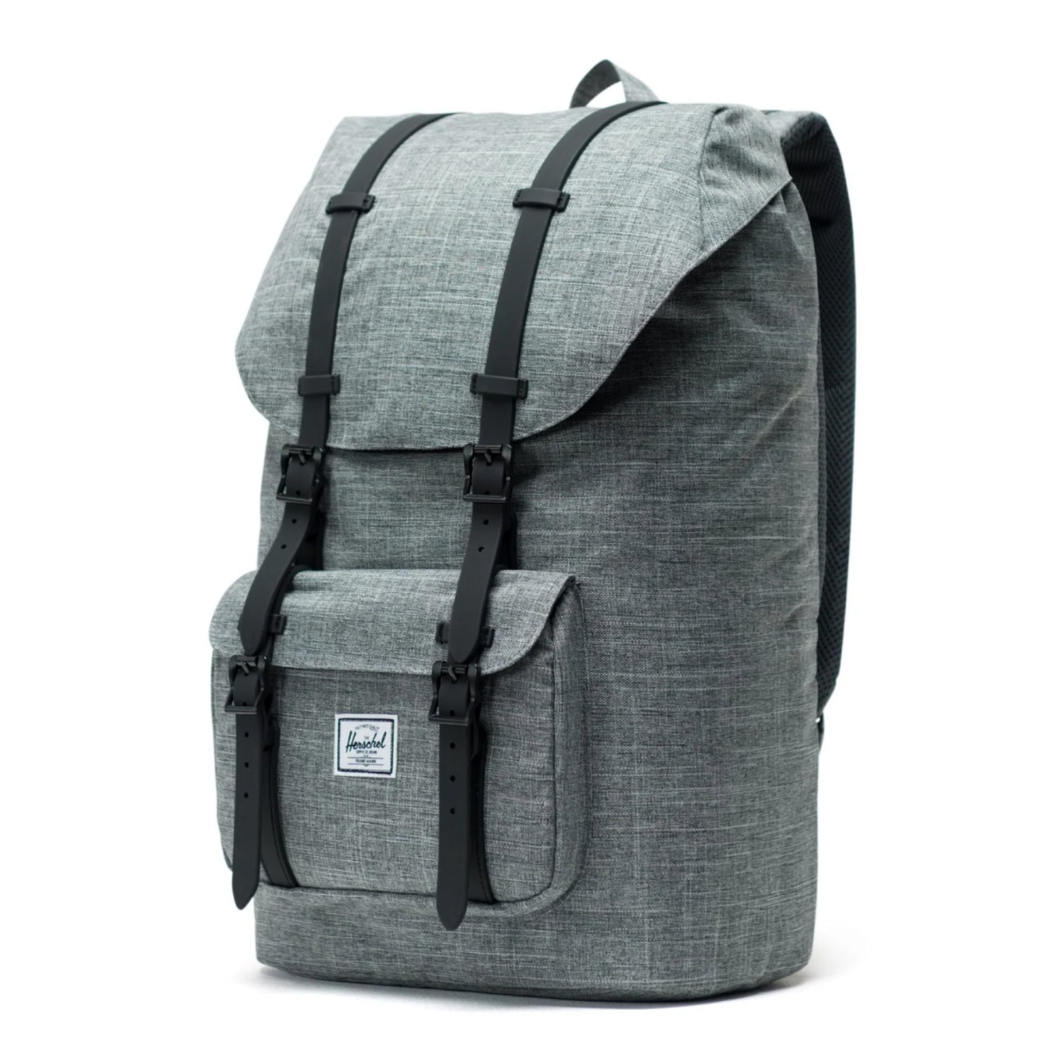 Mochila Herschel Little America Raven Crosshatch Gris  