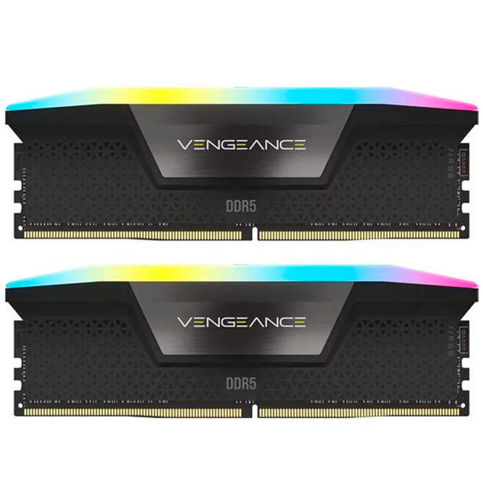 Memoria RAM DDR5 64GB 5200MT/s CORSAIR VENGEANCE RGB 2x32GB Negro CMH64GX5M2B5200C40 