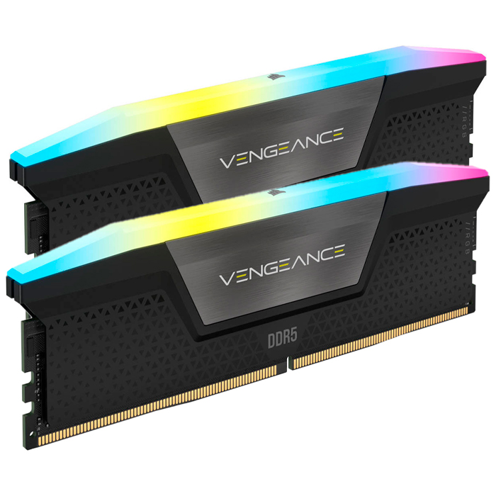 Memoria RAM DDR5 64GB 5200MT/s CORSAIR VENGEANCE RGB 2x32GB Negro CMH64GX5M2B5200C40 