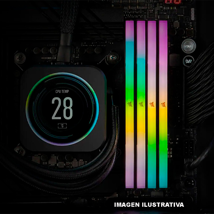 Memoria RAM DDR5 64GB 5200MT/s CORSAIR VENGEANCE RGB 2x32GB Negro CMH64GX5M2B5200C40 