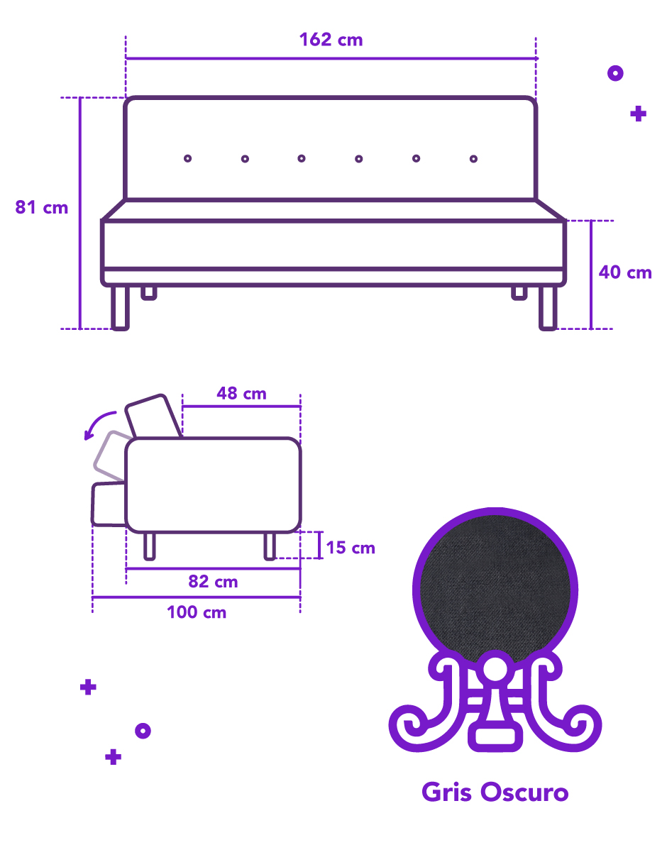 Sofá Cama De Lino Gris Oxford Modelo Calia Makora