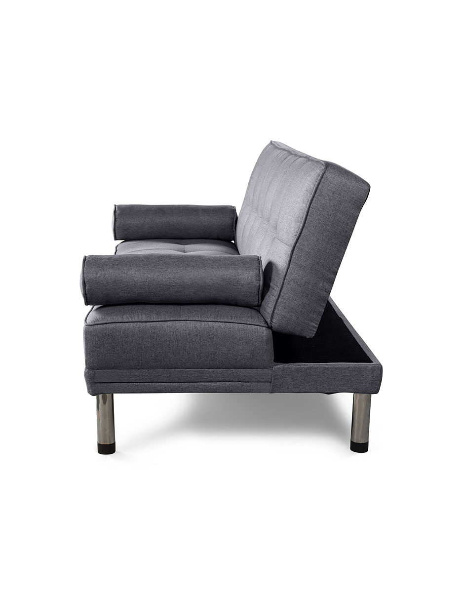 Sofá Cama De Lino Gris Oxford Modelo Calia Makora