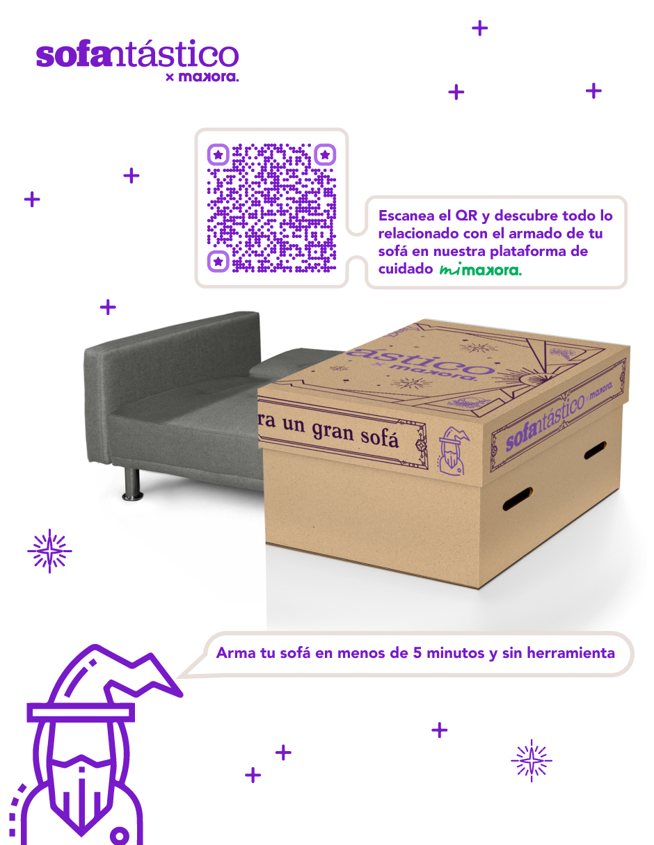 Sofá Cama De Lino Gris Oxford Modelo Calia Makora