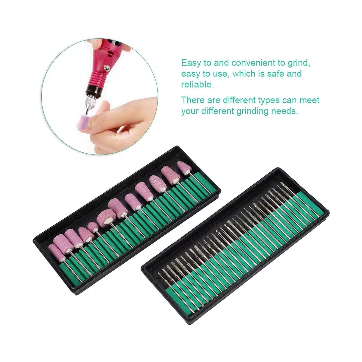Set 42 Pulidor Taladro Puntas Para Nail Drill Uñas Profesional