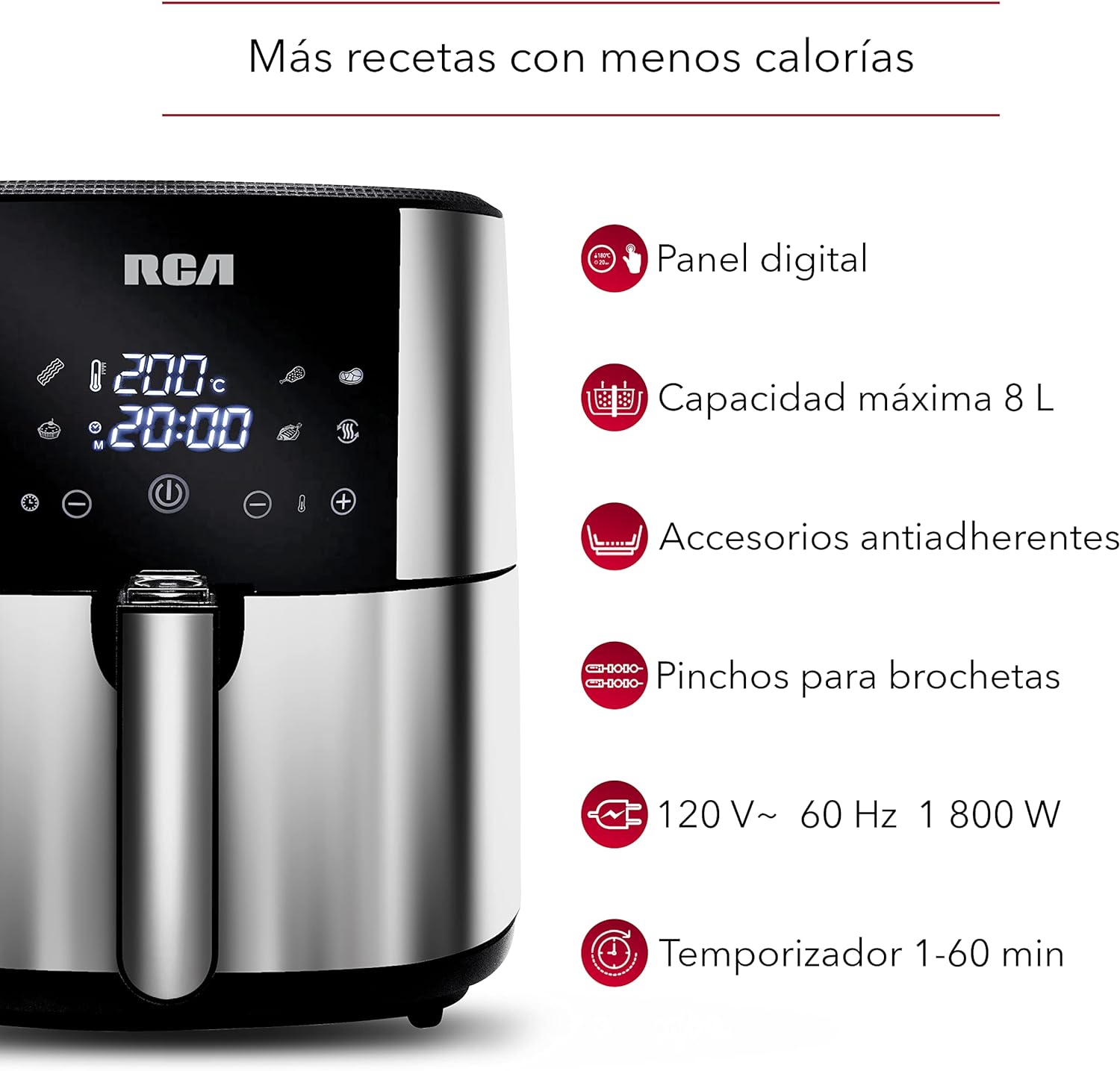 Freidora de Aire RCA 8 litros gris RC-107