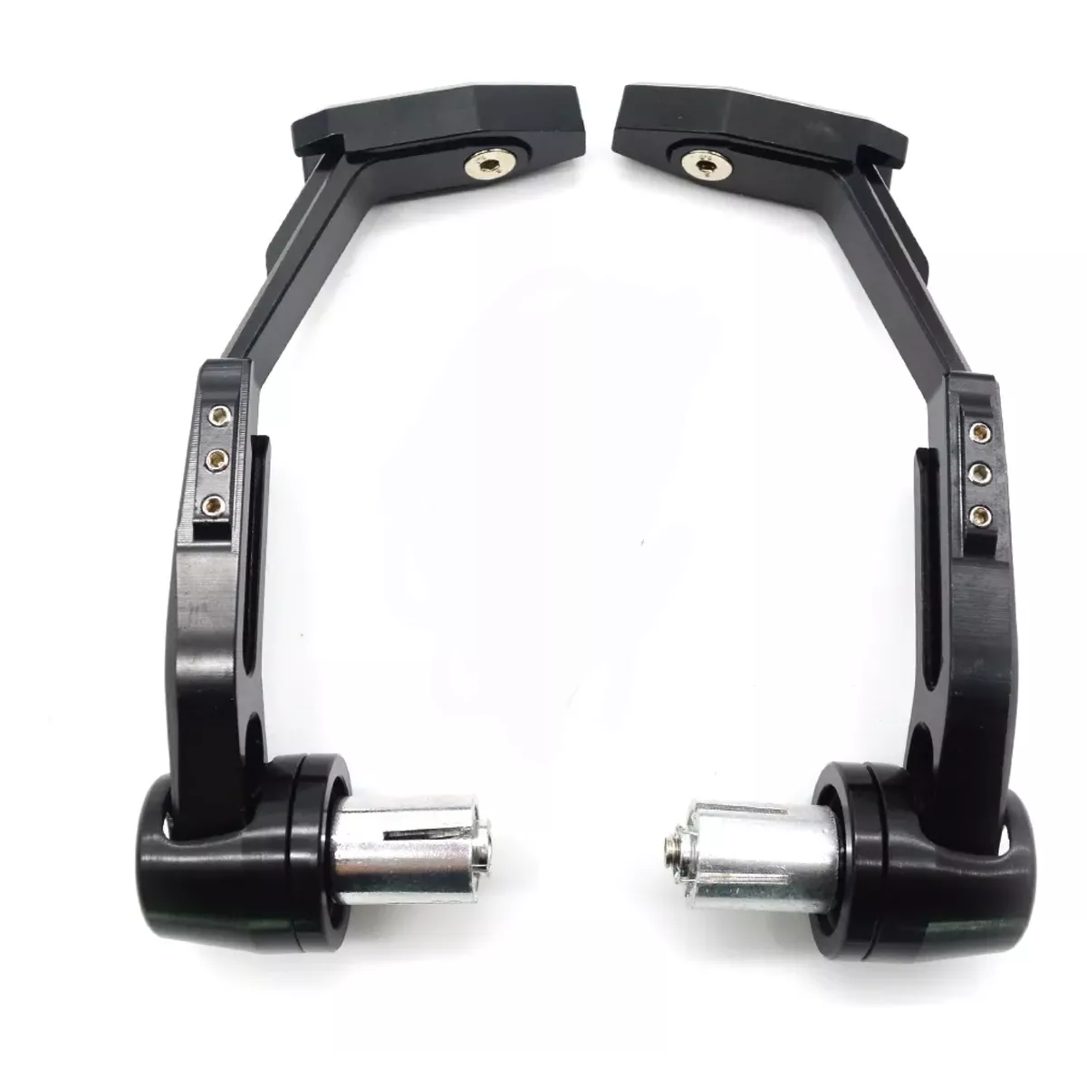 Par De Protector Palancas Manijas Aluminio Reforzado Moto Negro