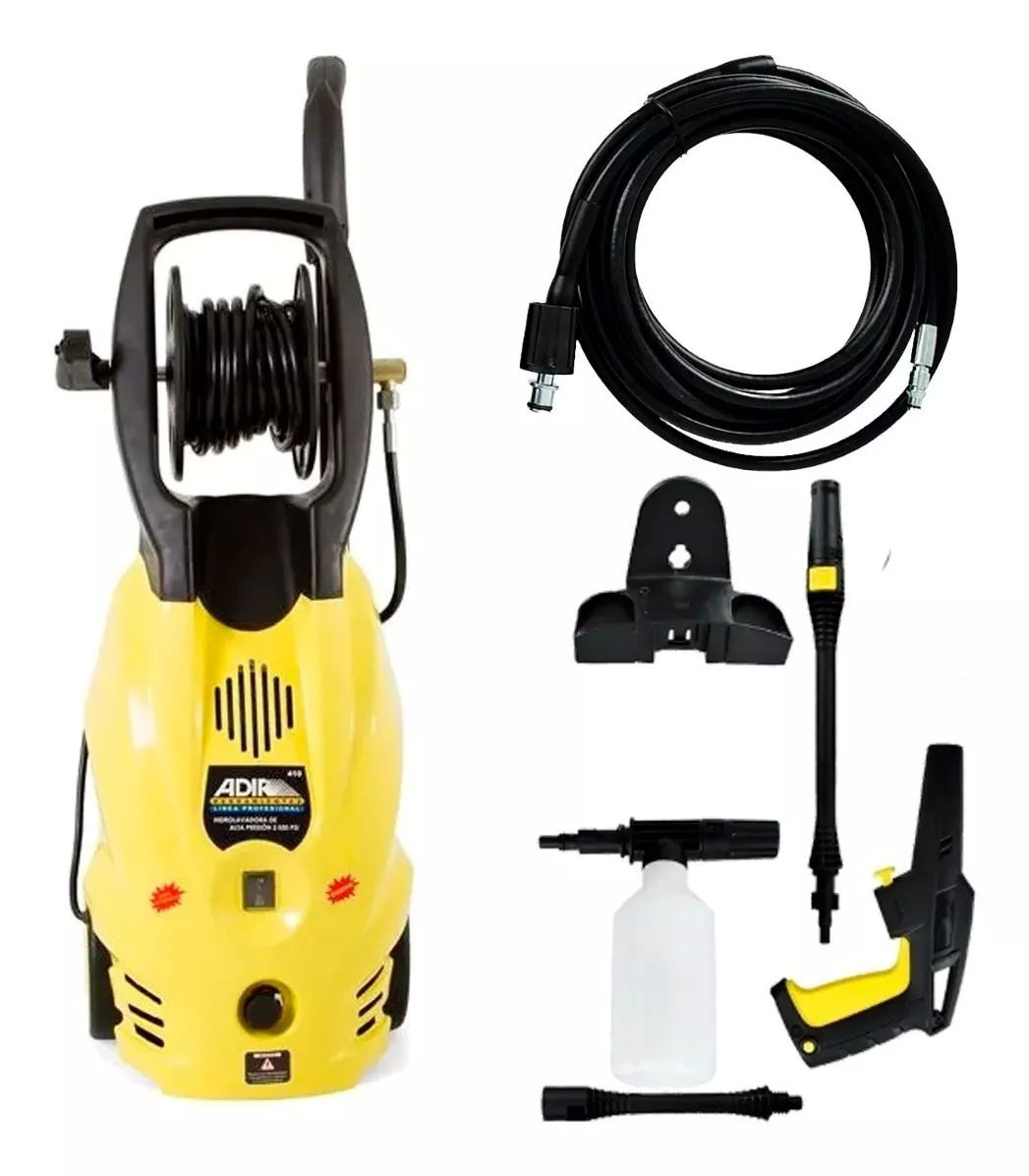Hidrolavadora Alta Presión 2030 Psi Rebobinado Adir 410 Color Amarillo