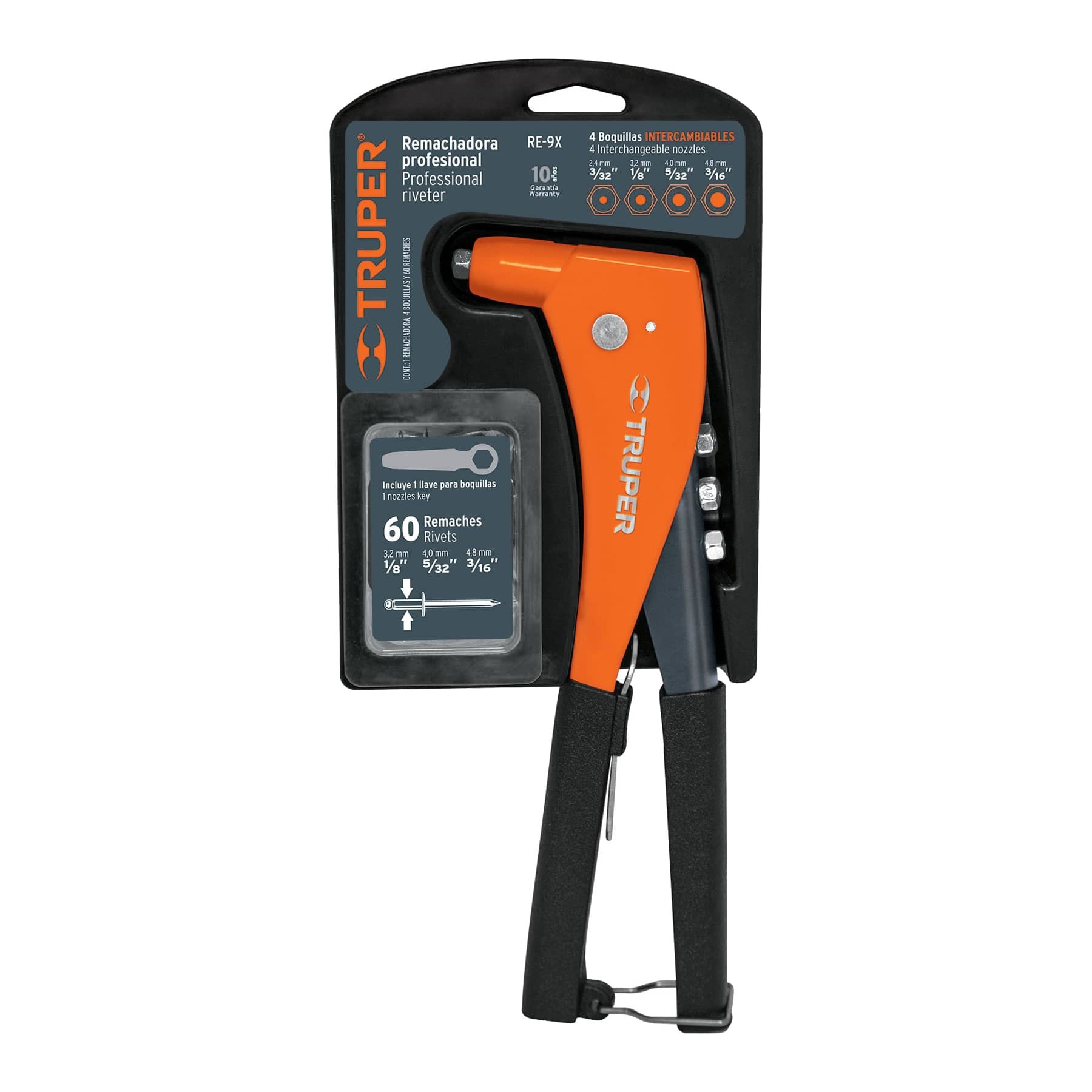 REMACHADORA PROFESIONAL 10" CON REMACHES, TRUPER 17961