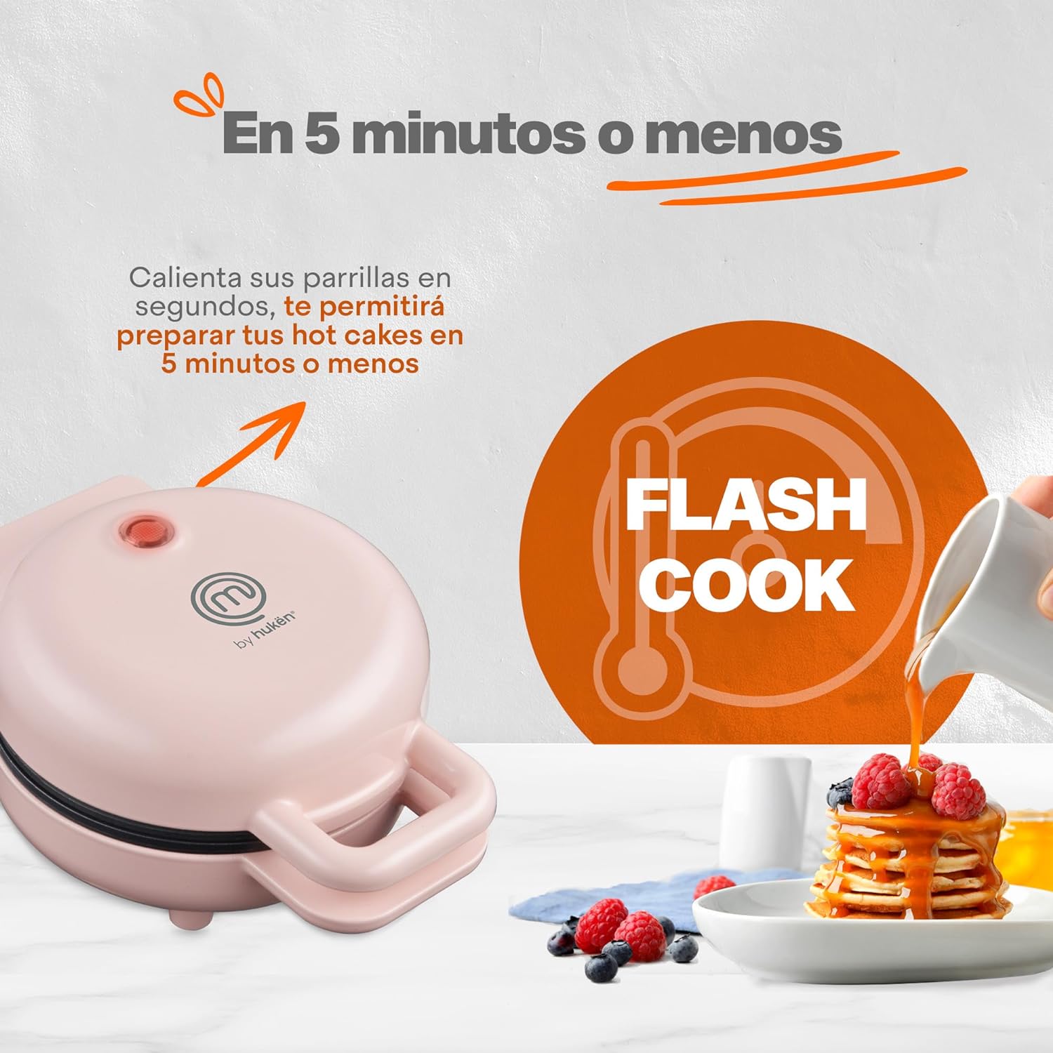 Máquina para Hotcakes Masterchef rosa MK-HC-1Pink