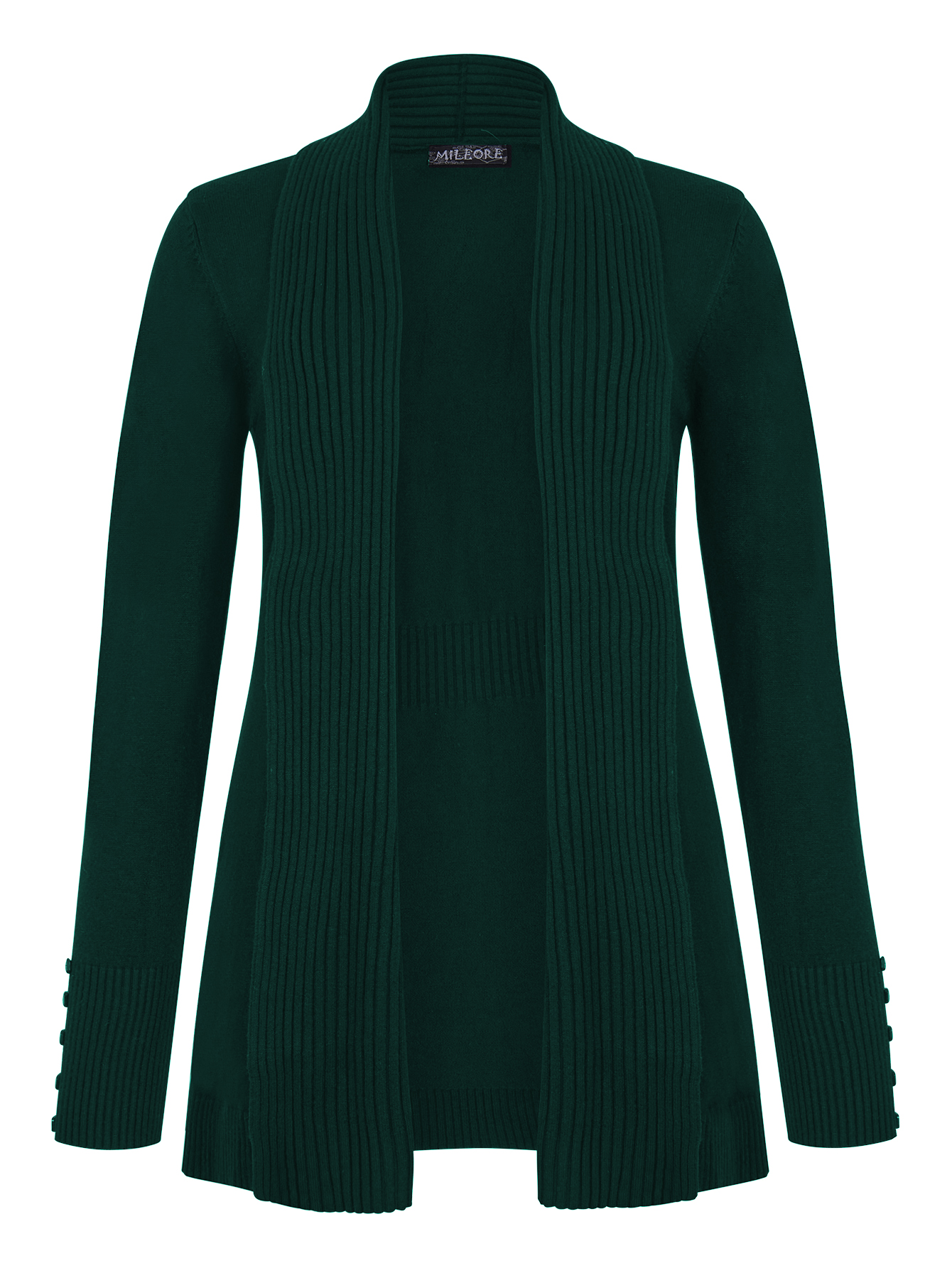 SUETER CARDIGAN ABIERTO ABAJO DE LA CADERA FASHION BOUQUET ACANALADO