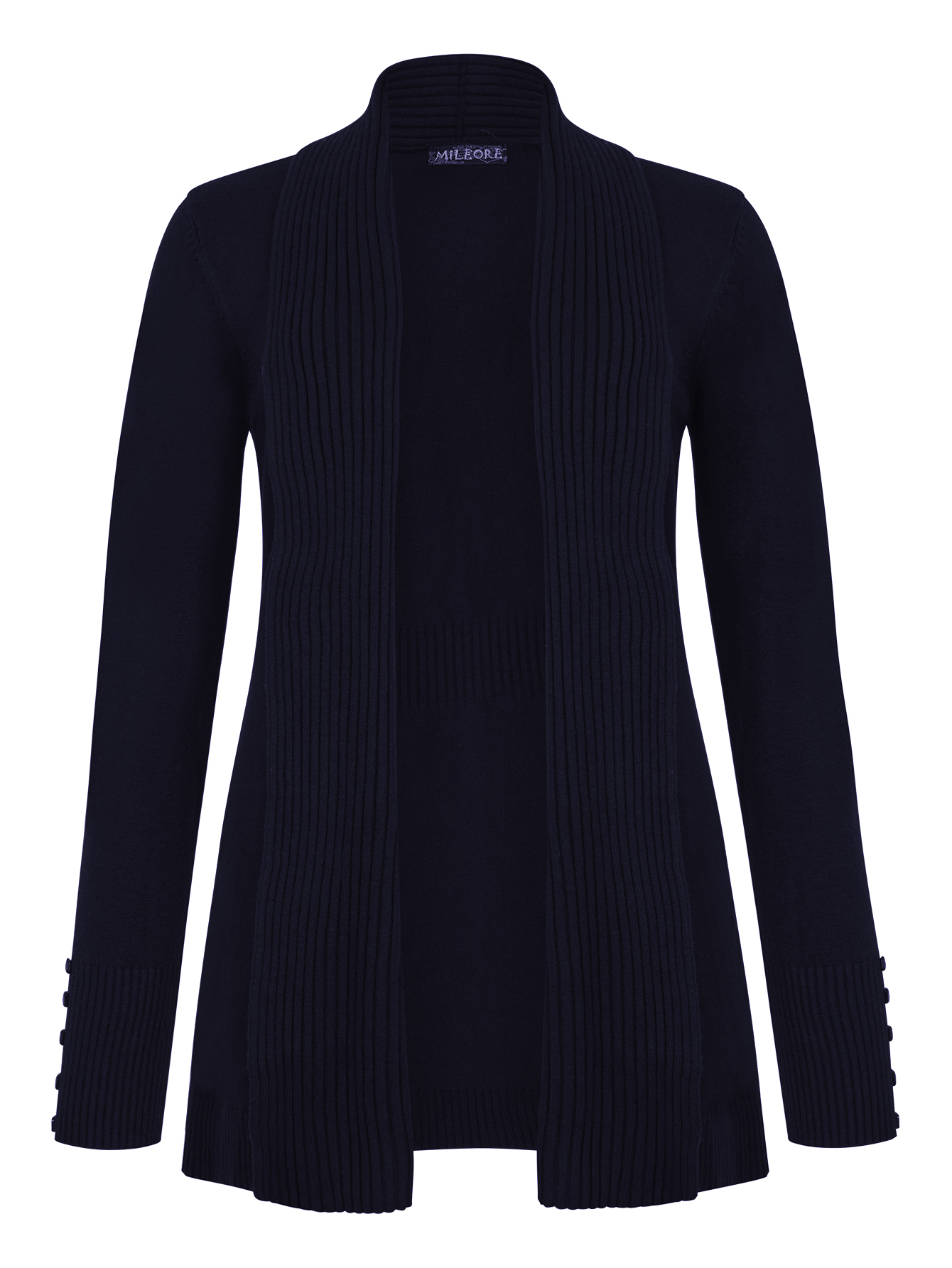 SUETER CARDIGAN ABIERTO ABAJO DE LA CADERA FASHION BOUQUET ACANALADO