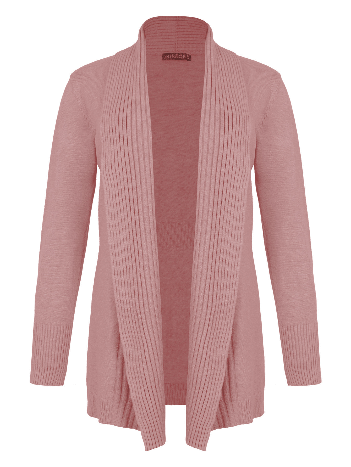 SUETER CARDIGAN ABIERTO ABAJO DE LA CADERA FASHION BOUQUET ACANALADO