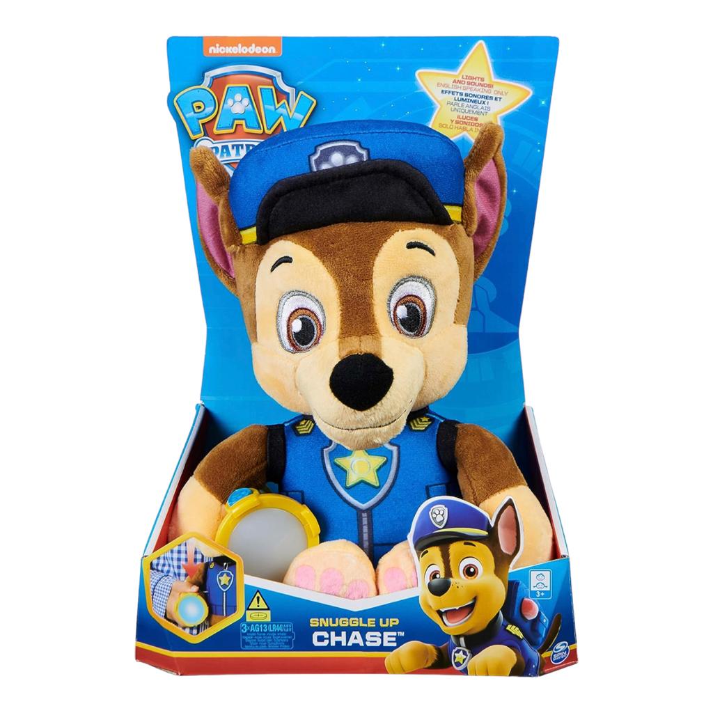 Paw Patrol Snuggle Up Peluche Chase Con Sonido Y Linterna