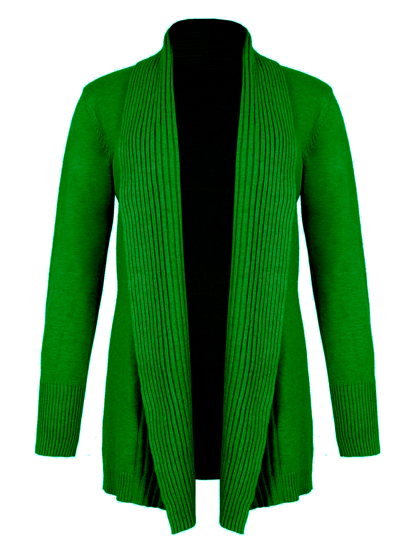 SUETER CARDIGAN ABIERTO ABAJO DE LA CADERA FASHION BOUQUET ACANALADO