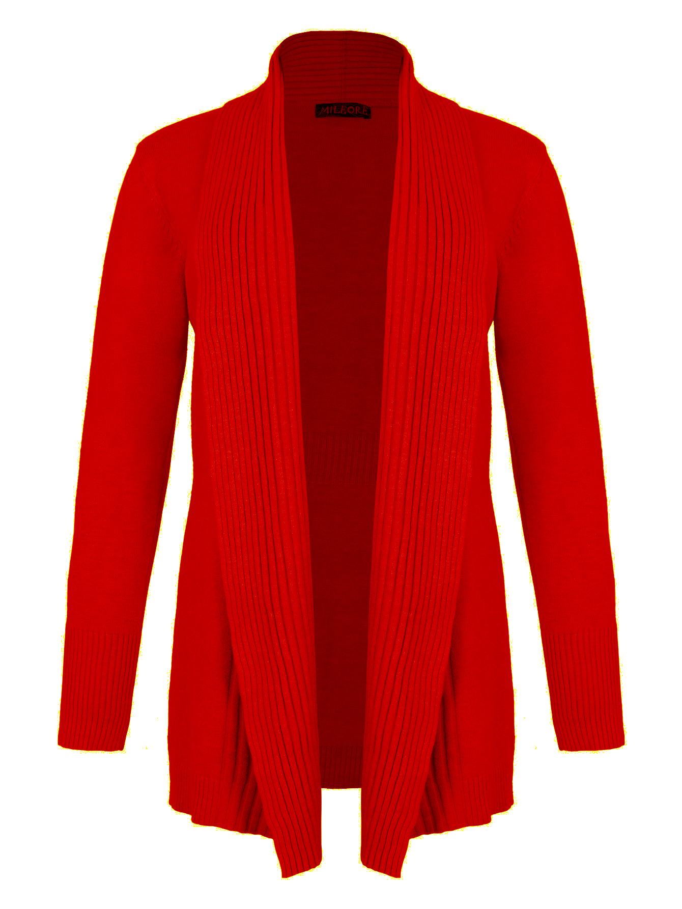 SUETER CARDIGAN ABIERTO ABAJO DE LA CADERA FASHION BOUQUET ACANALADO