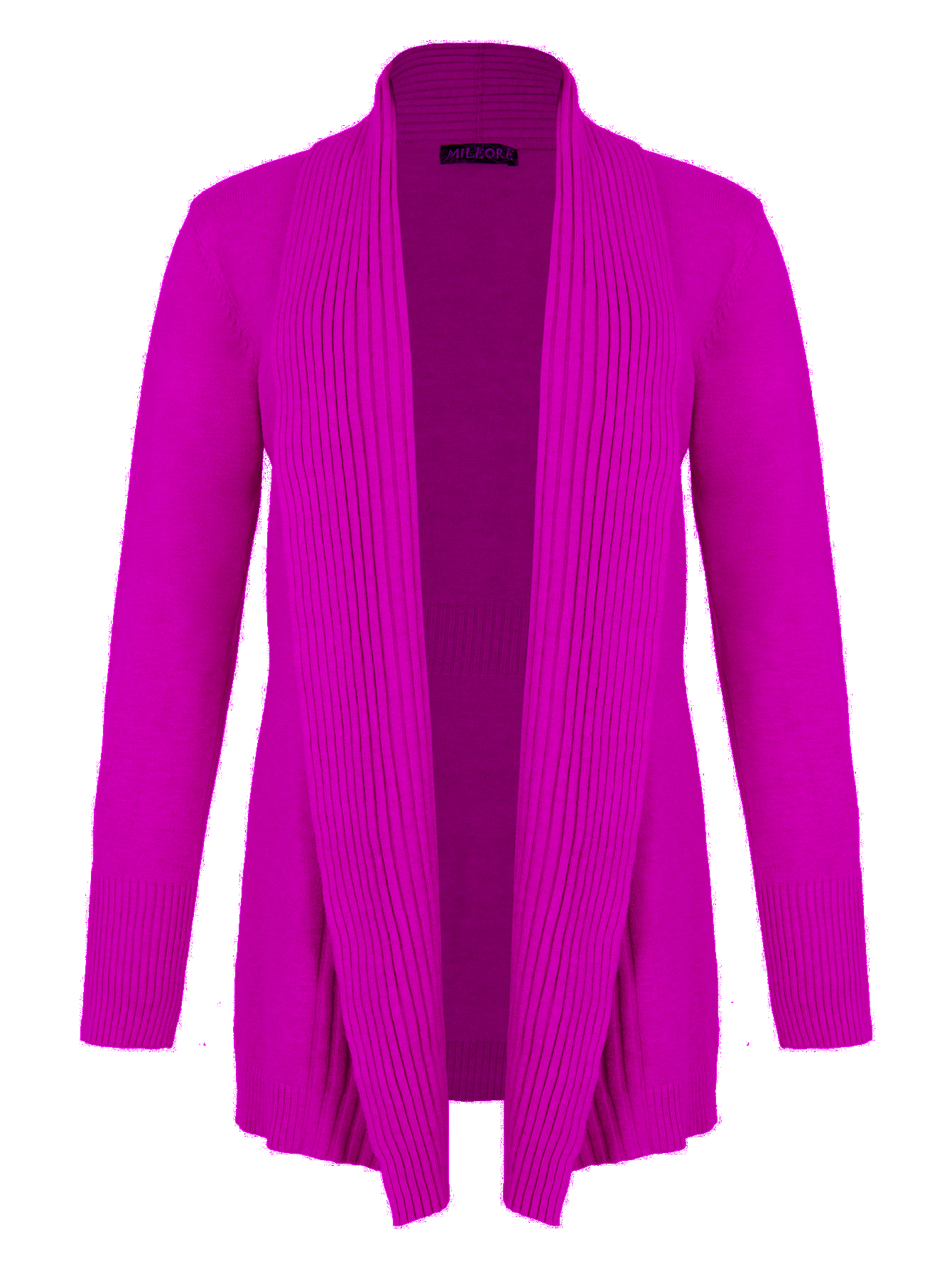 SUETER CARDIGAN ABIERTO ABAJO DE LA CADERA FASHION BOUQUET ACANALADO