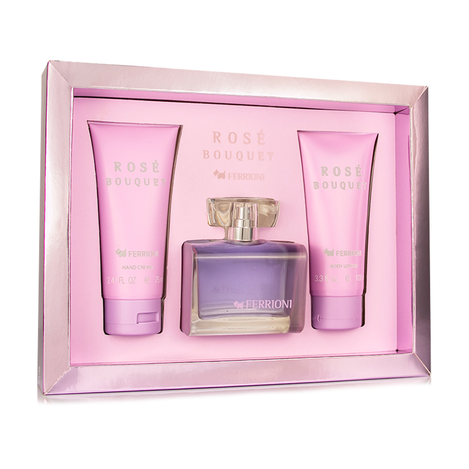 SET FERRIONI ROSE BOUQUETE EDT 100ML + SHAMPOO + CREMA